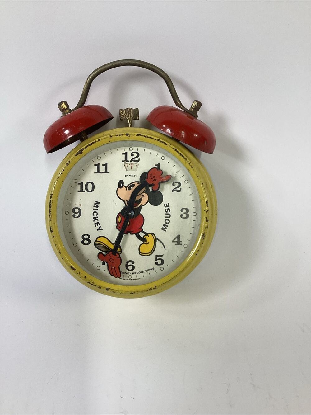 Vintage Bradley Mickey Mouse Alarm Clock Disney Germany Untested